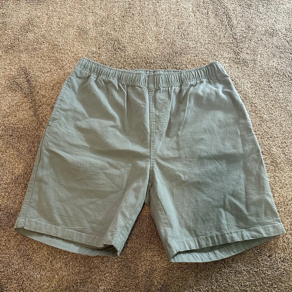 Free Fly Mens Shorts Size Large L 7” Inseam Green Drawstring Comfort Pockets